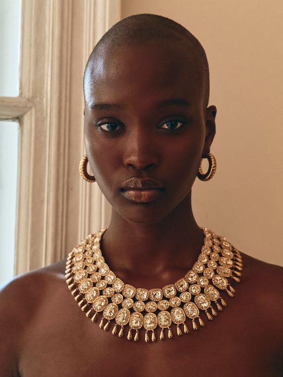 Gold statement necklace